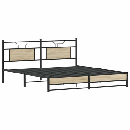 Bed Frame without Mattress Sonoma Oak 160x200 cm Engineered Wood