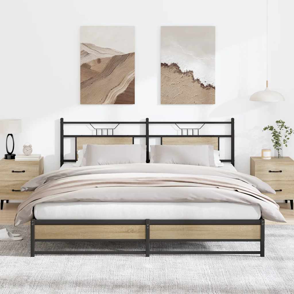 Bed Frame without Mattress Sonoma Oak 160x200 cm Engineered Wood