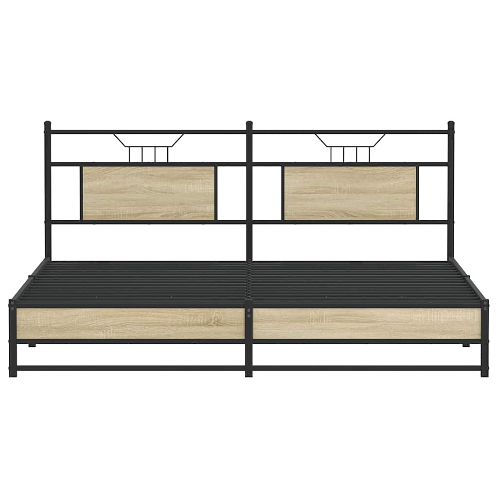 Bed Frame without Mattress Sonoma Oak 160x200 cm Engineered Wood