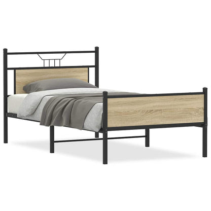 Bed Frame without Mattress Sonoma Oak 100x190 cm Engineered Wood