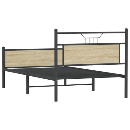 Bed Frame without Mattress Sonoma Oak 100x190 cm Engineered Wood