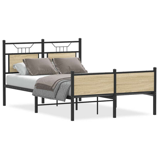 Bed Frame without Mattress Sonoma Oak 120x190 cm Small Double Engineered Wood