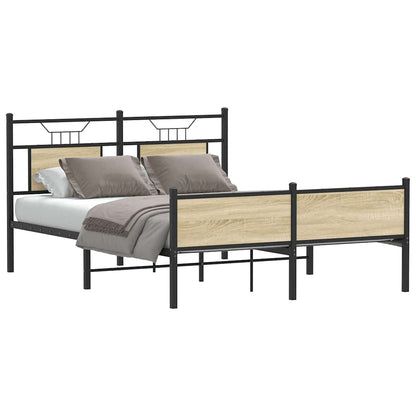 Bed Frame without Mattress Sonoma Oak 140x190 cm Engineered Wood