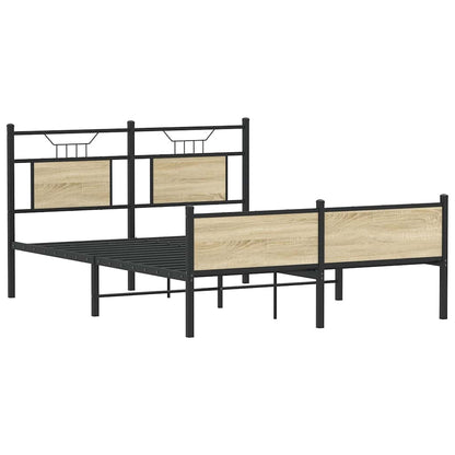 Bed Frame without Mattress Sonoma Oak 140x200 cm Engineered Wood