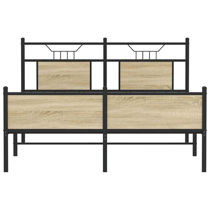 Bed Frame without Mattress Sonoma Oak 150x200 cm King Size Engineered Wood