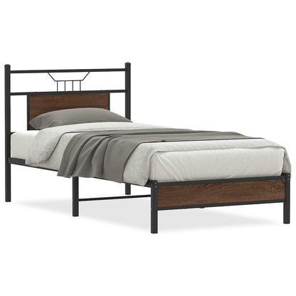 Bed Frame without Mattress Brown Oak 80x200 cm Engineered Wood