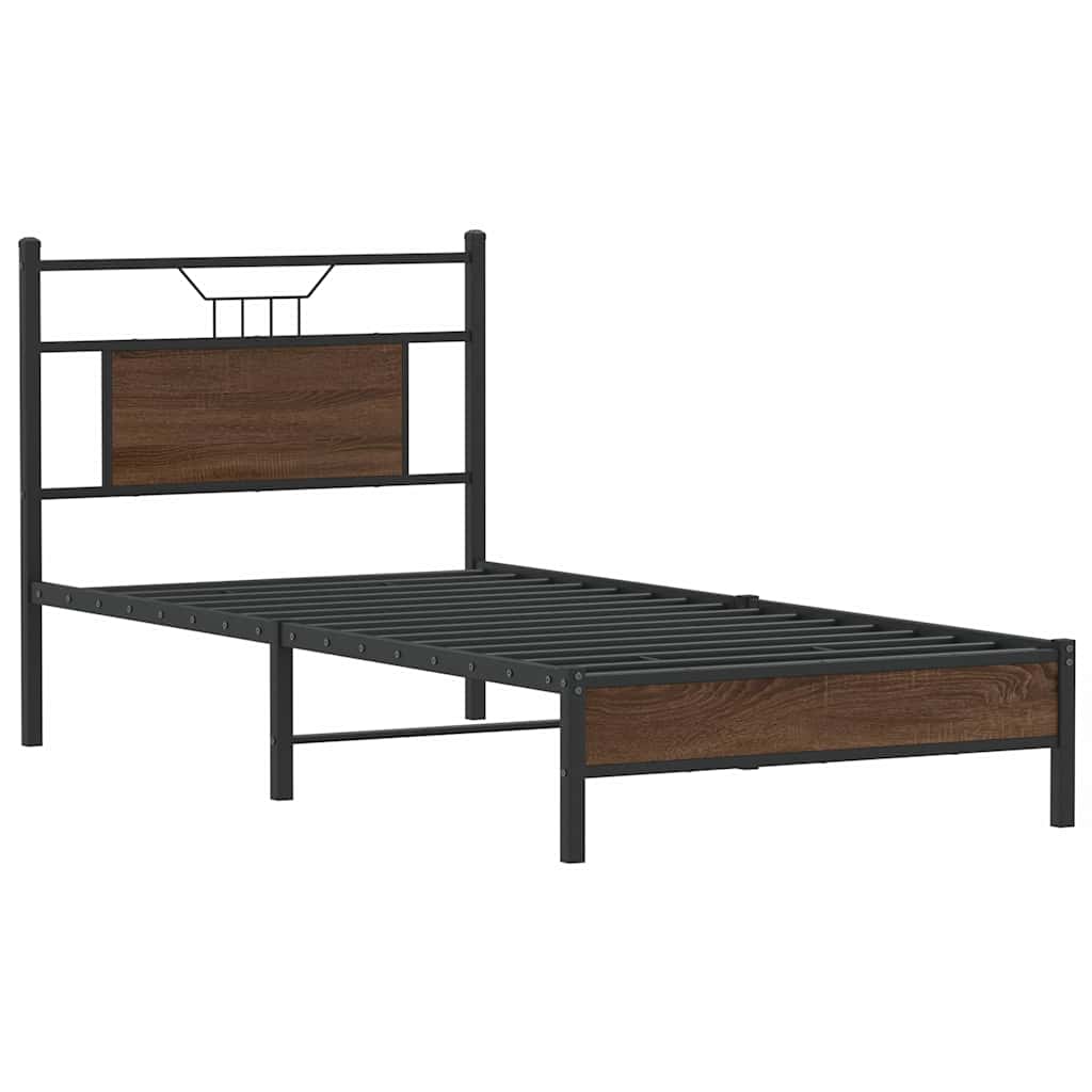 Bed Frame without Mattress Brown Oak 80x200 cm Engineered Wood