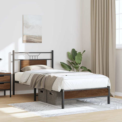 Bed Frame without Mattress Brown Oak 80x200 cm Engineered Wood
