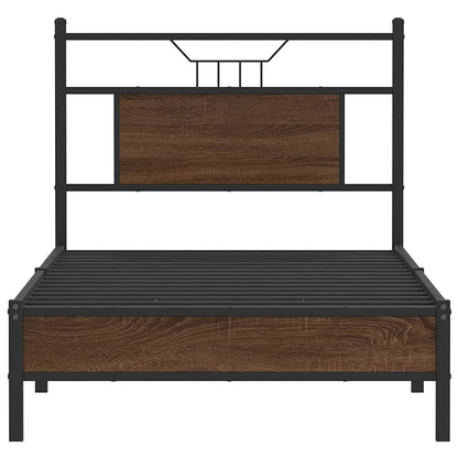 Bed Frame without Mattress Brown Oak 80x200 cm Engineered Wood