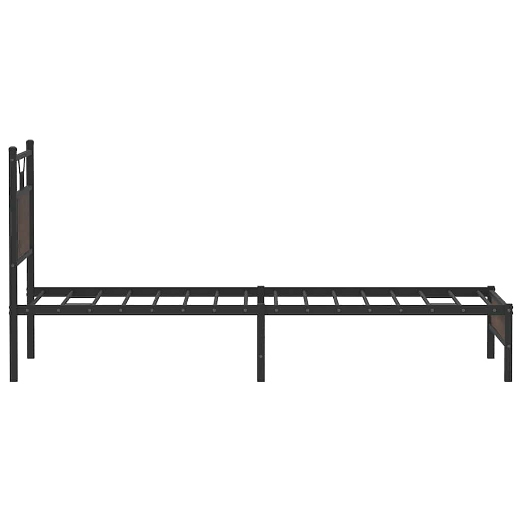 Bed Frame without Mattress Brown Oak 80x200 cm Engineered Wood
