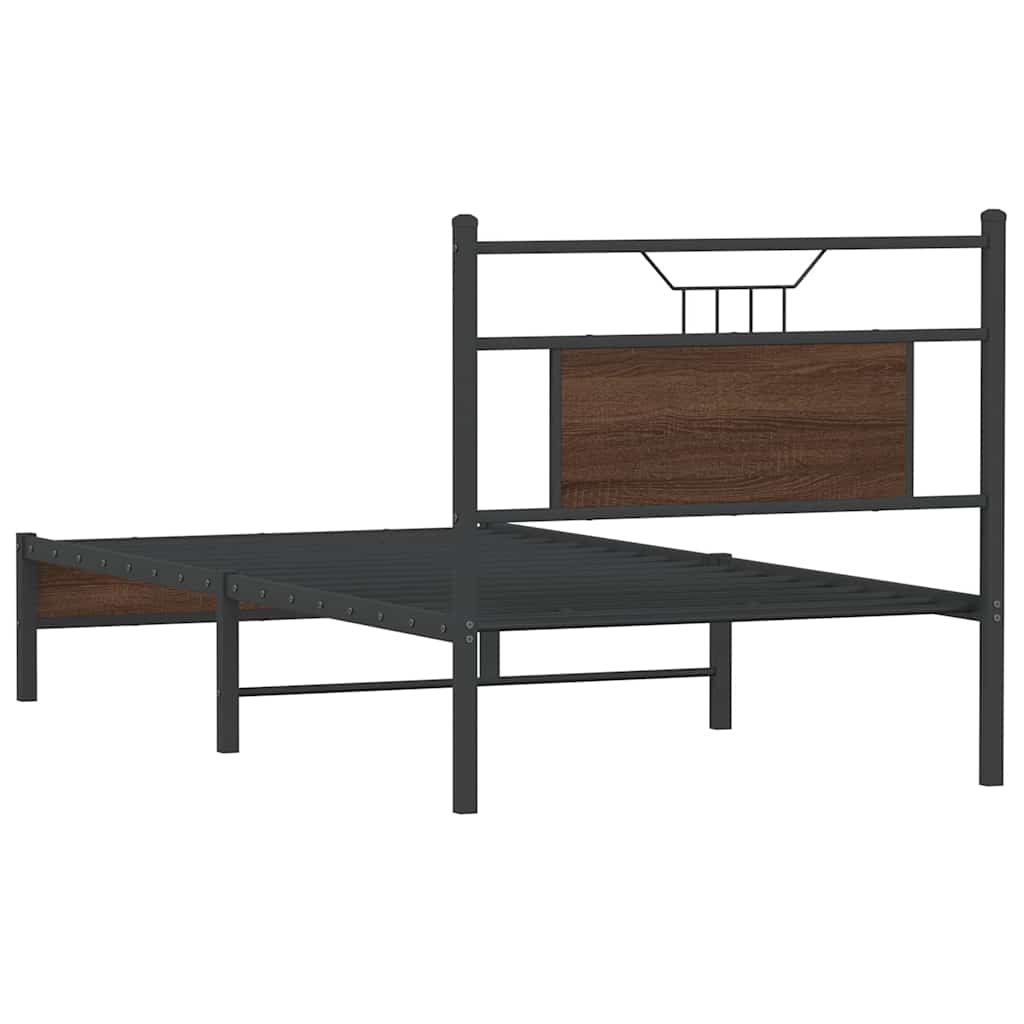 Bed Frame without Mattress Brown Oak 80x200 cm Engineered Wood