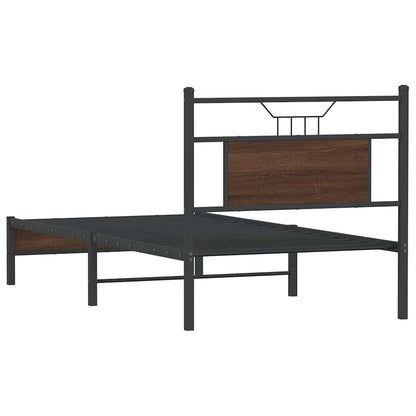 Bed Frame without Mattress Brown Oak 80x200 cm Engineered Wood