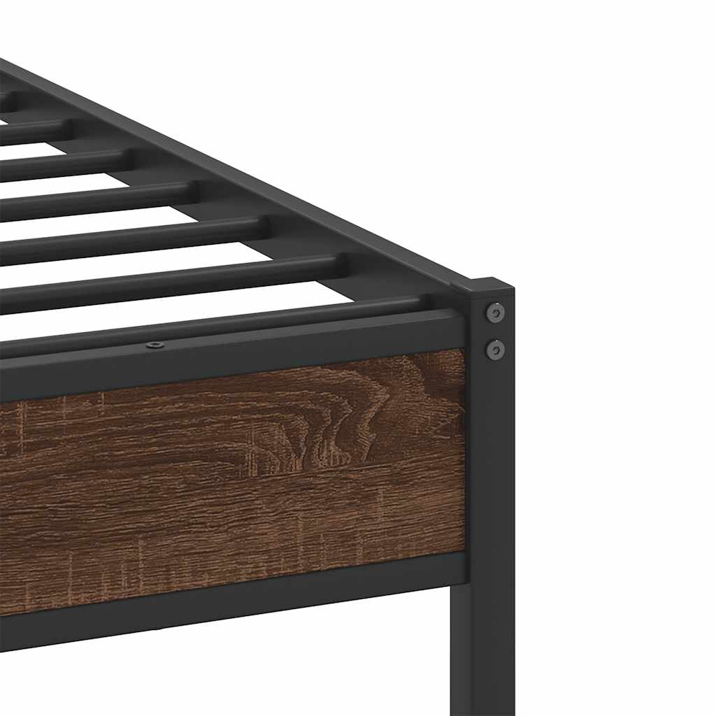 Bed Frame without Mattress Brown Oak 80x200 cm Engineered Wood