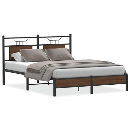 Bed Frame without Mattress Brown Oak 137x190 cm Engineered Wood