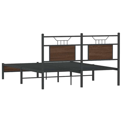 Bed Frame without Mattress Brown Oak 137x190 cm Engineered Wood