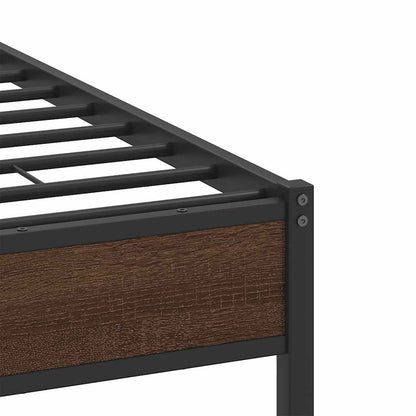 Bed Frame without Mattress Brown Oak 140x200 cm Engineered Wood