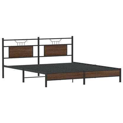Bed Frame without Mattress Brown Oak 160x200 cm Engineered Wood