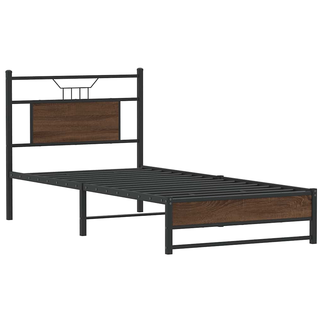 Bed Frame without Mattress Brown Oak 80x200 cm Engineered Wood