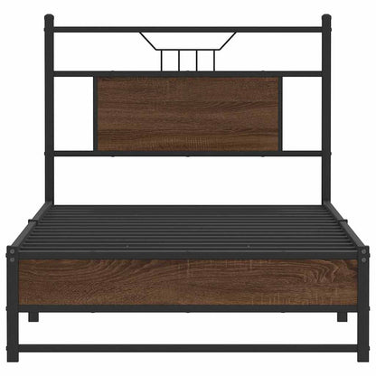 Bed Frame without Mattress Brown Oak 90x200 cm Engineered Wood