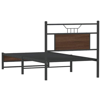 Bed Frame without Mattress Brown Oak 90x200 cm Engineered Wood