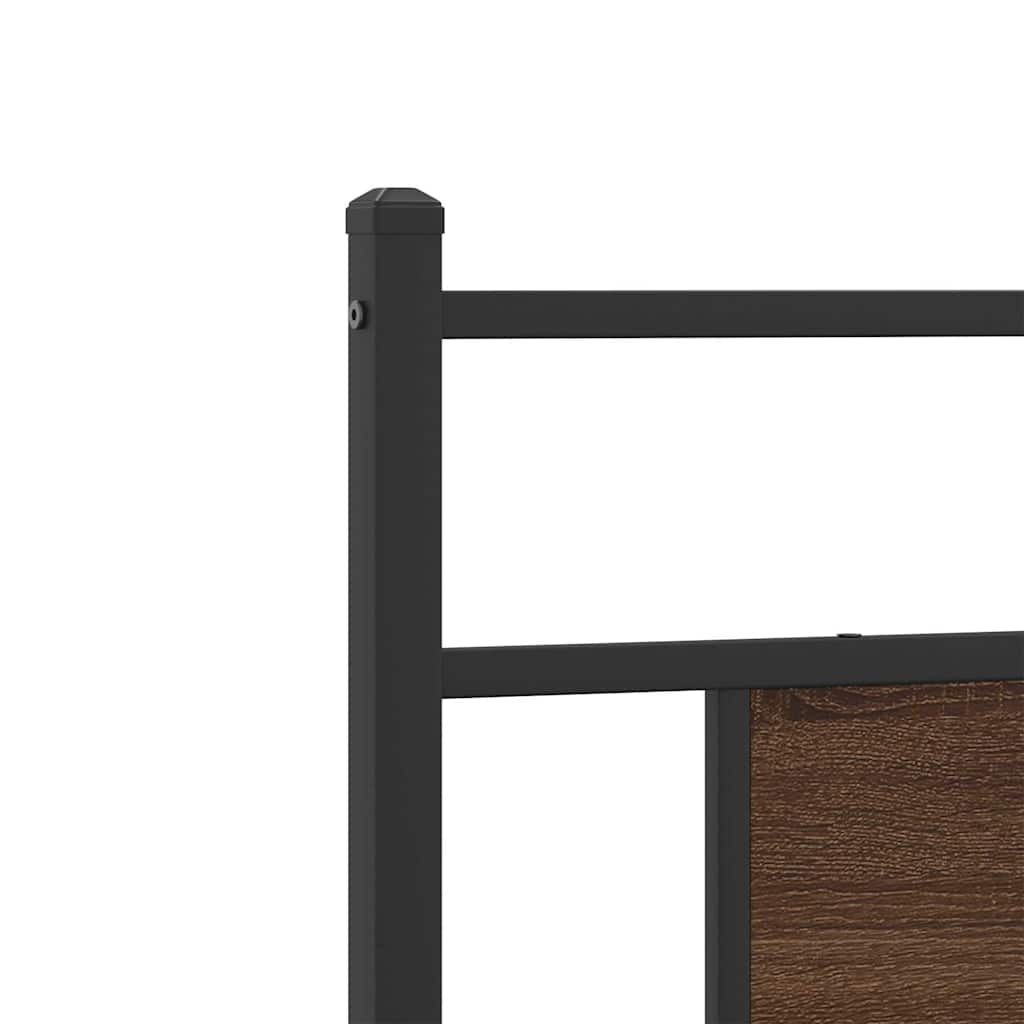 Bed Frame without Mattress Brown Oak 90x200 cm Engineered Wood