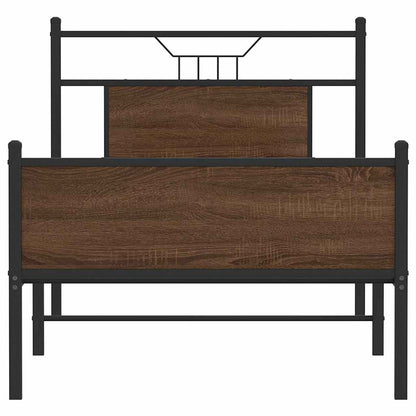 Bed Frame without Mattress Brown Oak 80x200 cm Engineered Wood