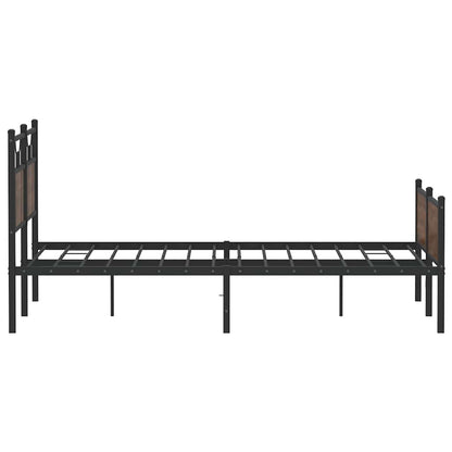 Bed Frame without Mattress Brown Oak 140x190 cm Engineered Wood