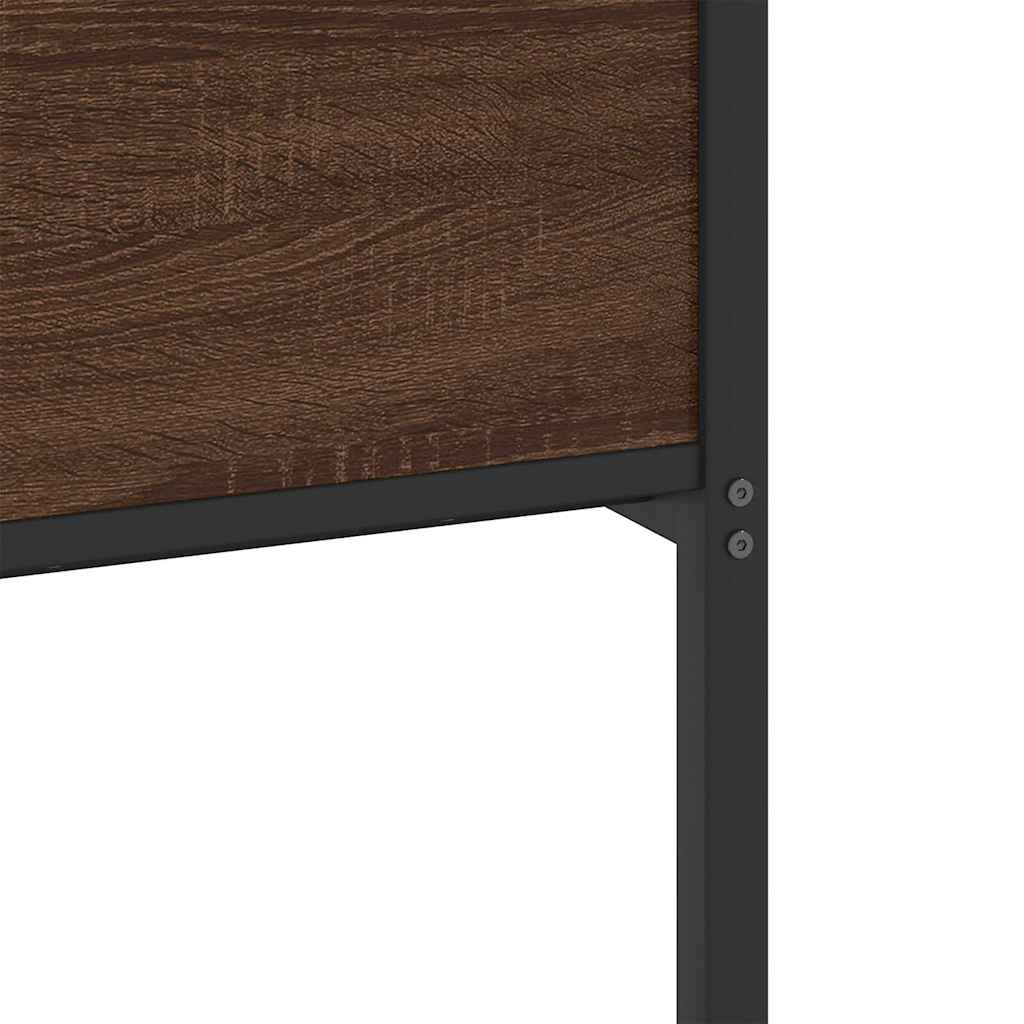 Bed Frame without Mattress Brown Oak 140x190 cm Engineered Wood