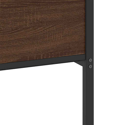 Bed Frame without Mattress Brown Oak 140x190 cm Engineered Wood
