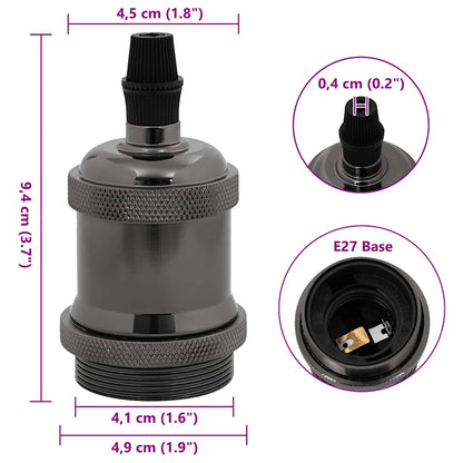 Lamp Holders 2 pcs Glossy Black E27