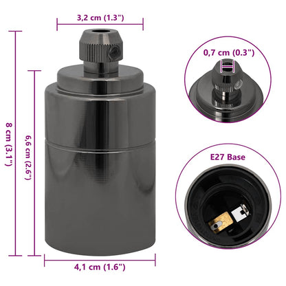 Lamp Holders 2 pcs Glossy Black E27