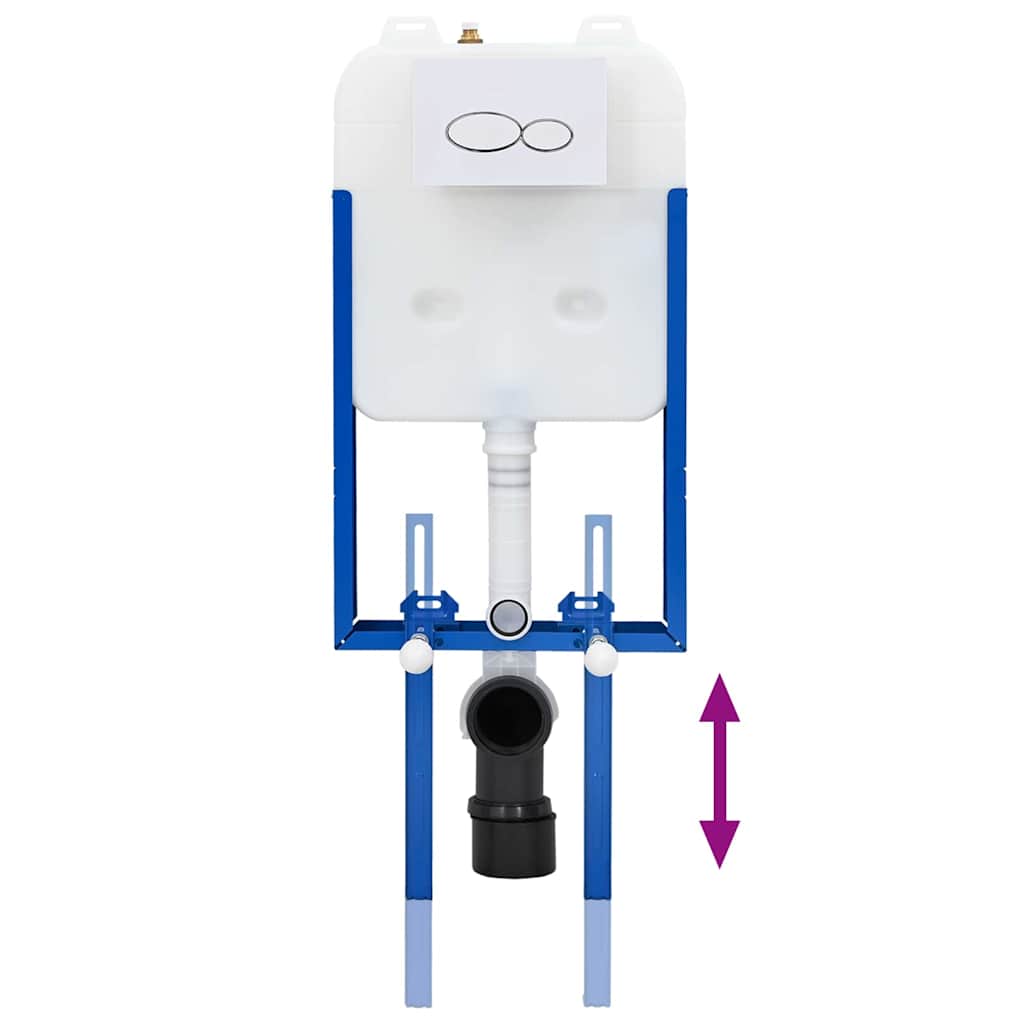 Cistern Frame Height Adjustable White 50 x 8 x 131 cm Steel