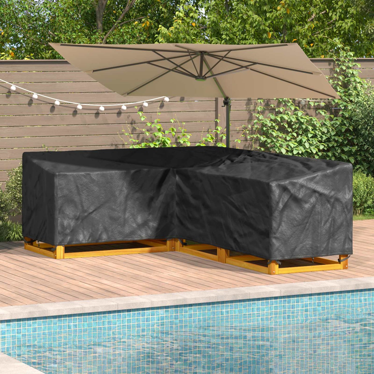 Furniture Cover Black 260 x 210 x 80 cm 420D Oxford Fbric