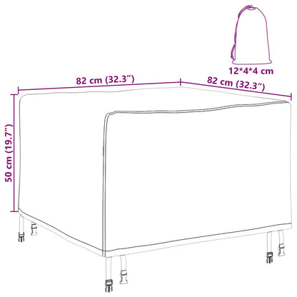 Furniture Cover Black 82 x 82 x 50 cm 420D Oxford Fabric