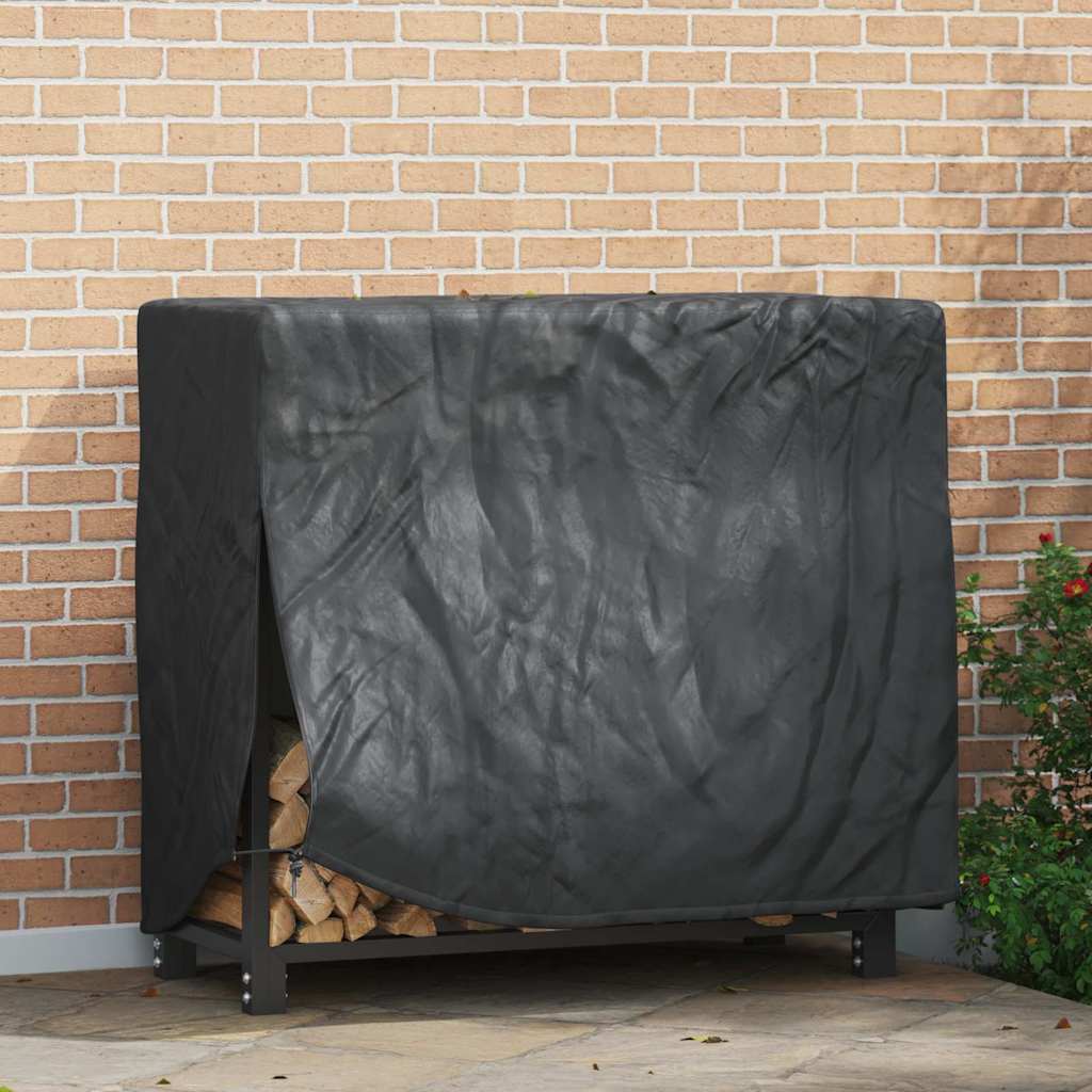 Firewood Rack Cover Black 61 x 122 x 106 cm 210D Oxford Fabric