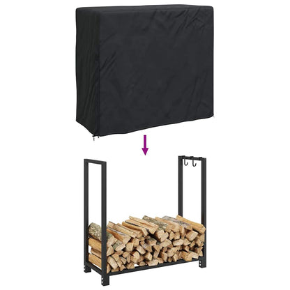 Firewood Rack Cover Black 61 x 122 x 106 cm 600D Oxford Fabric