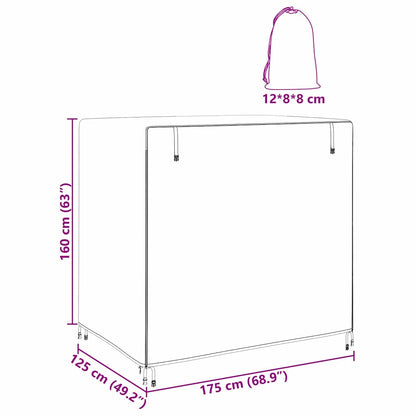 Outdoor Swing Cover Black 175 x 125 x 180 cm 210D Oxford Fabric