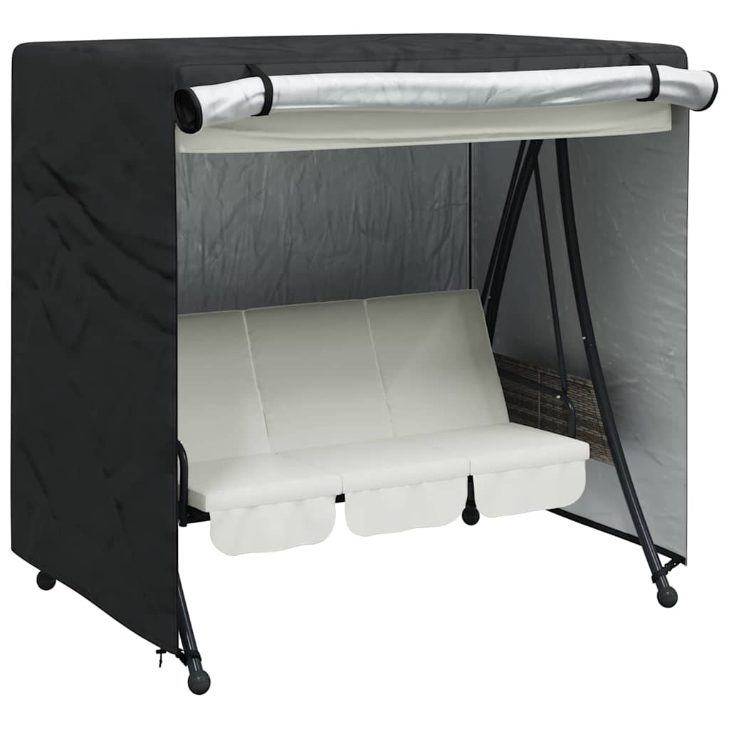 Outdoor Swing Cover Black 175 x 125 x 180 cm 600D Oxford Fabric