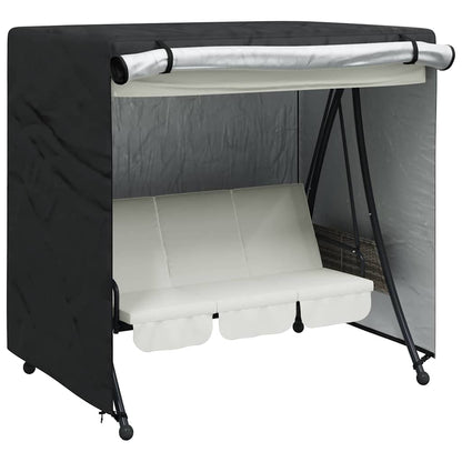 Outdoor Swing Cover Black 175 x 125 x 180 cm 600D Oxford Fabric