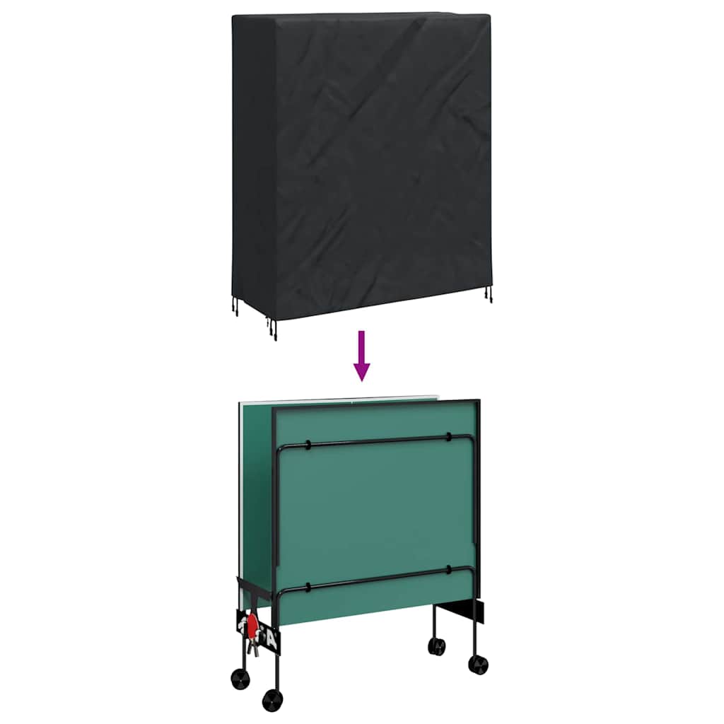 Pingpong Table Cover Plain Black 165 x 70 x 185 cm Fabric