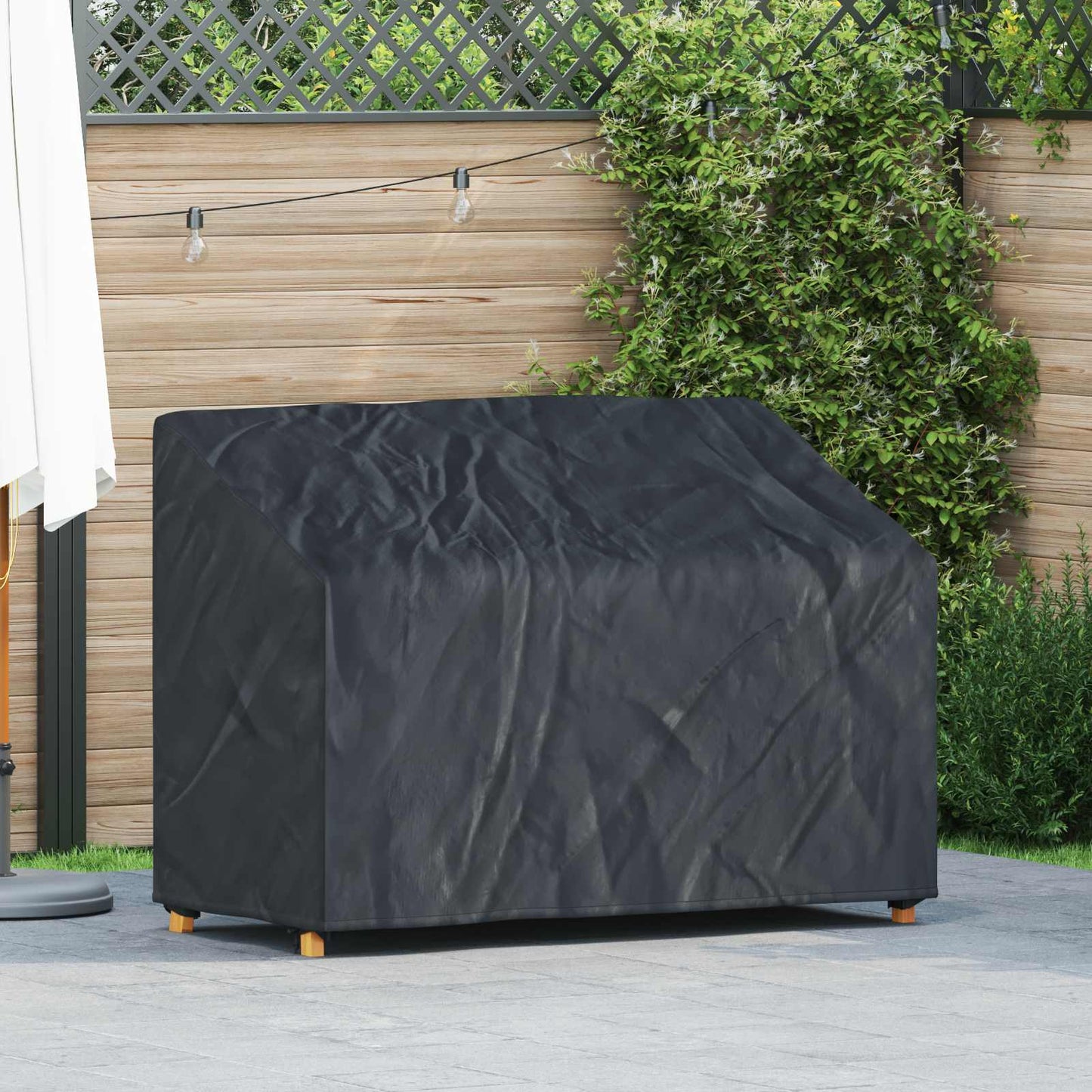 Garden Bench Cover Black 134 x 70 x 65 / 94 cm 210D Oxford Fbric
