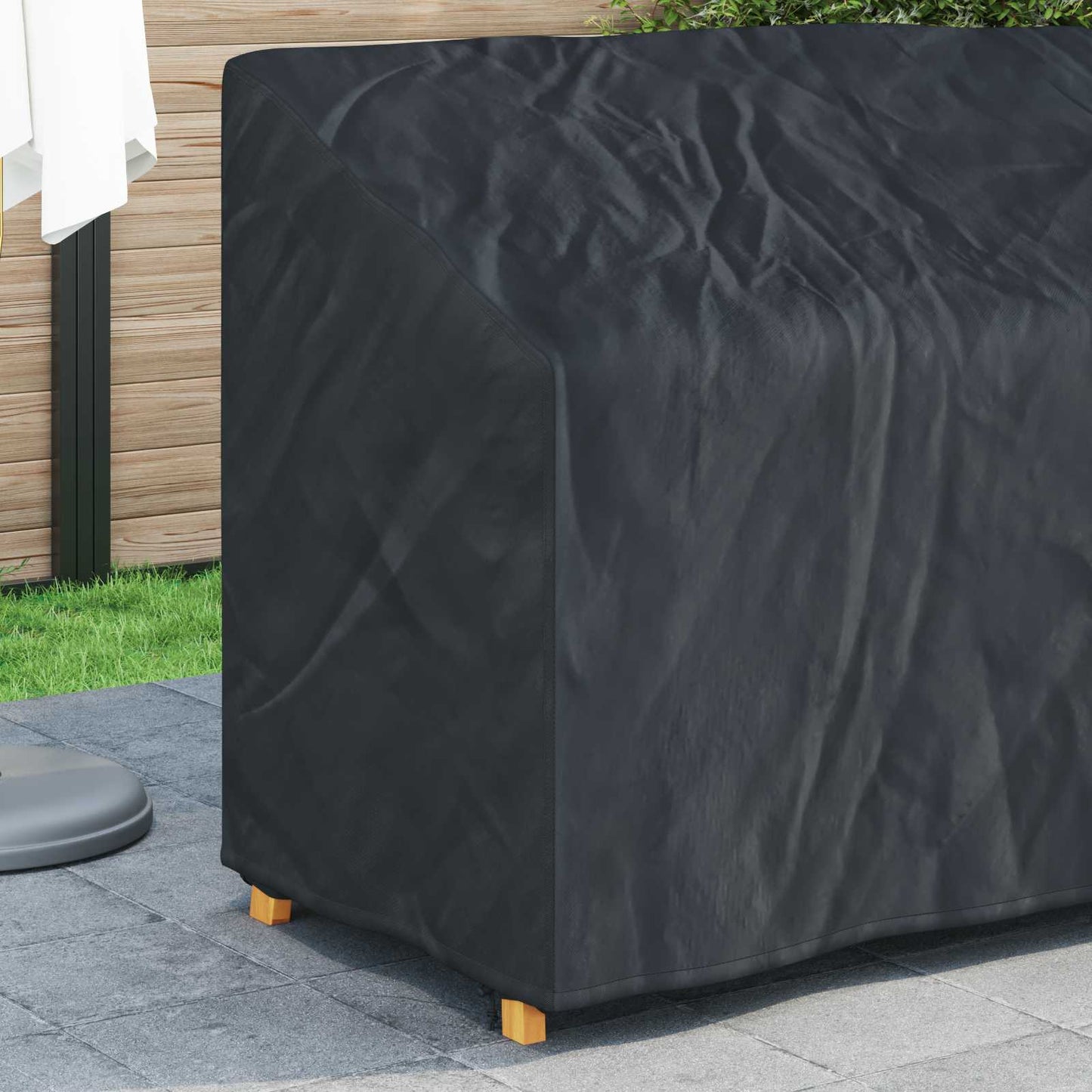 Garden Bench Cover Black 134 x 70 x 65 / 94 cm 420D Oxford Fbric