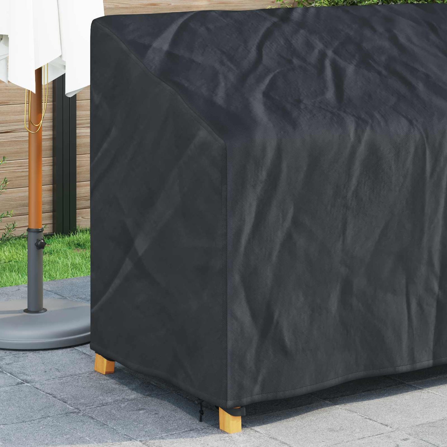 Garden Bench Cover Black 165 x 70 x 65 / 94 cm 420D Oxford Fbric