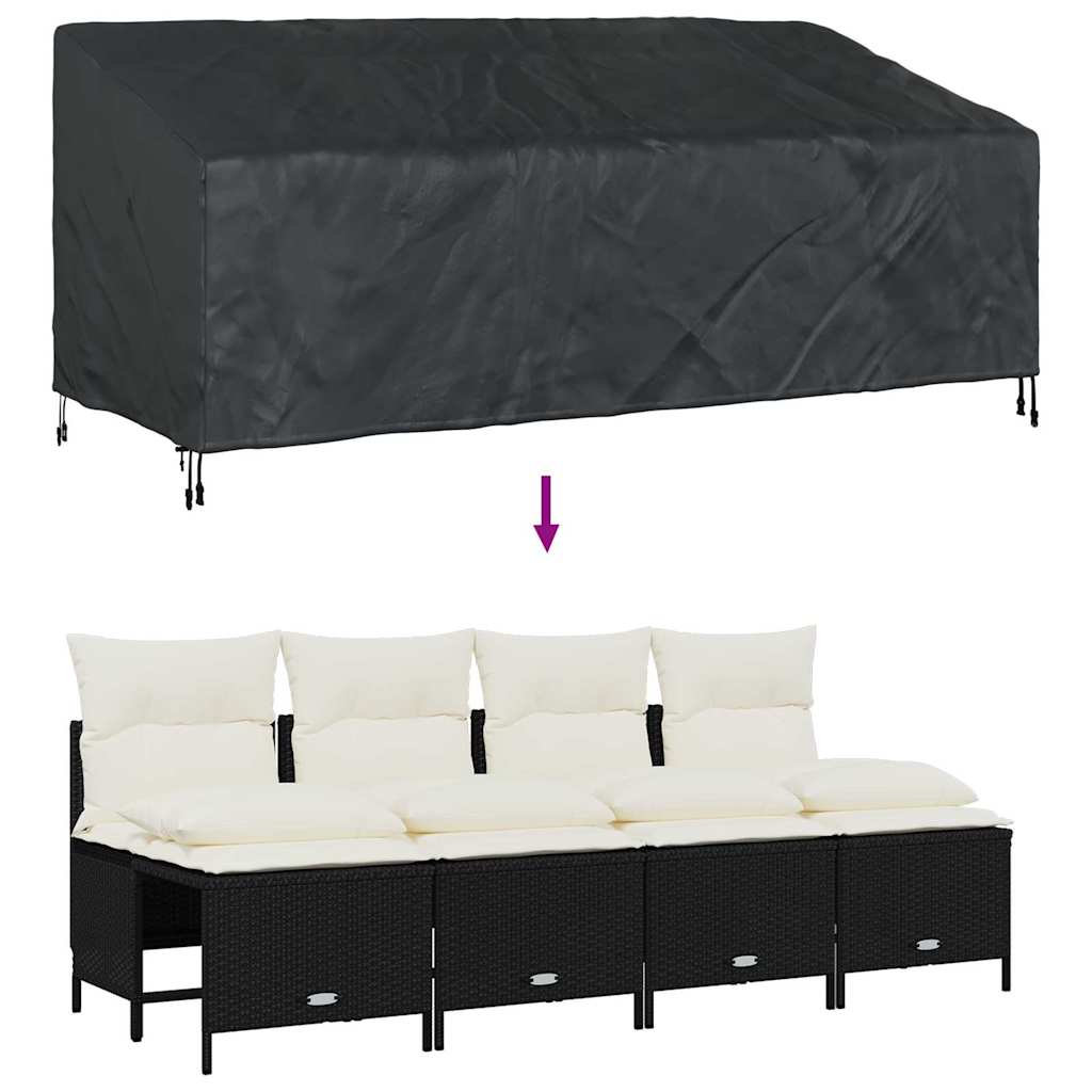 Garden Bench Cover Black 200 x 100 x 89 cm 420D oxford fabric