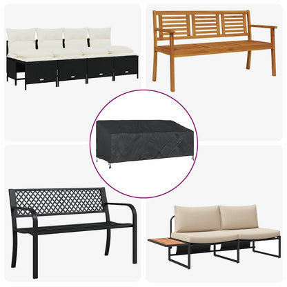 Garden Bench Cover Black 200 x 100 x 89 cm 600D oxford fabric
