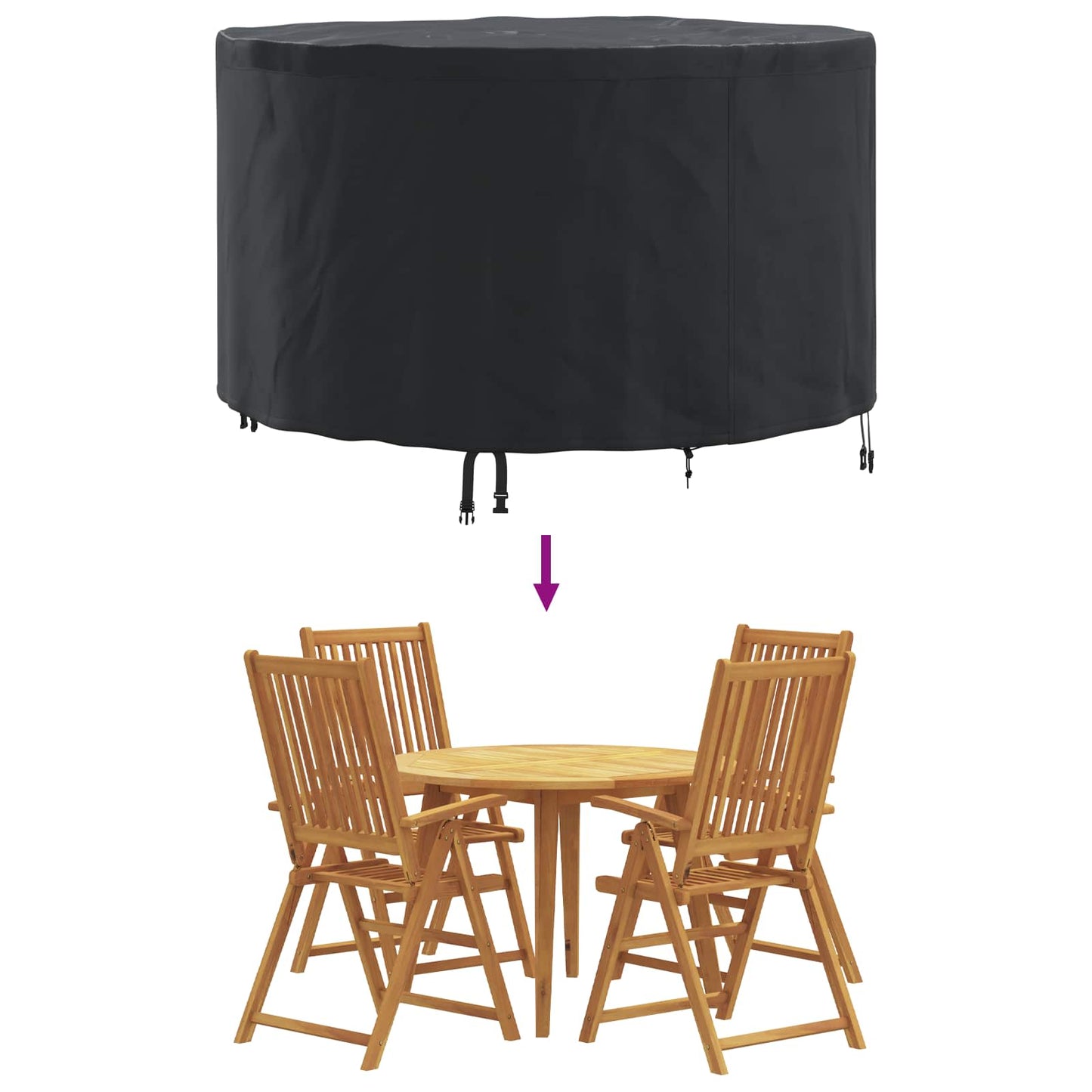 Furniture Cover Black 102 x 102 x 71 cm 420D Oxford Fabric