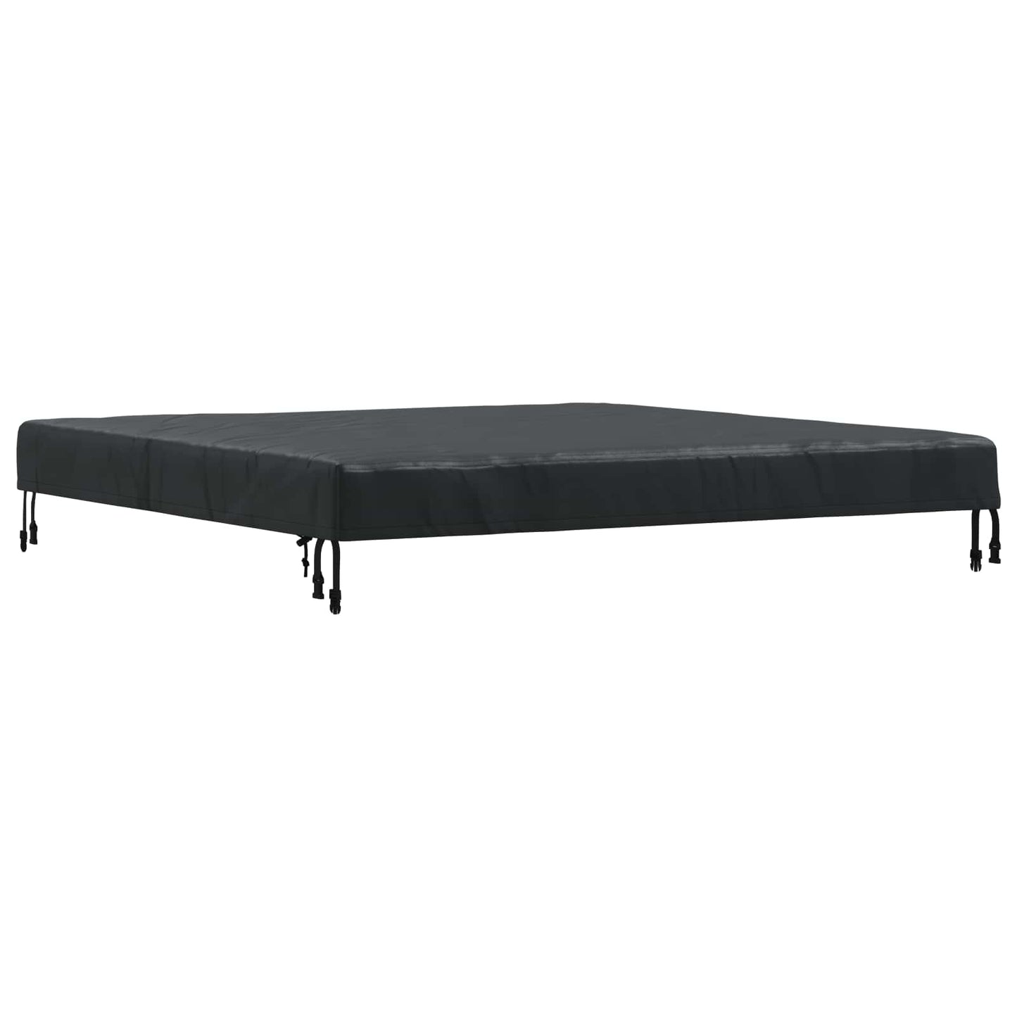 Table Cover Plain Black 122 x 122 x 15 cm Fabric