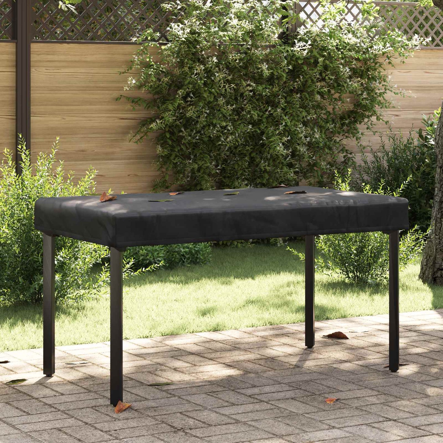 Table Cover Plain Black 152 x 92 x 15 cm Fabric