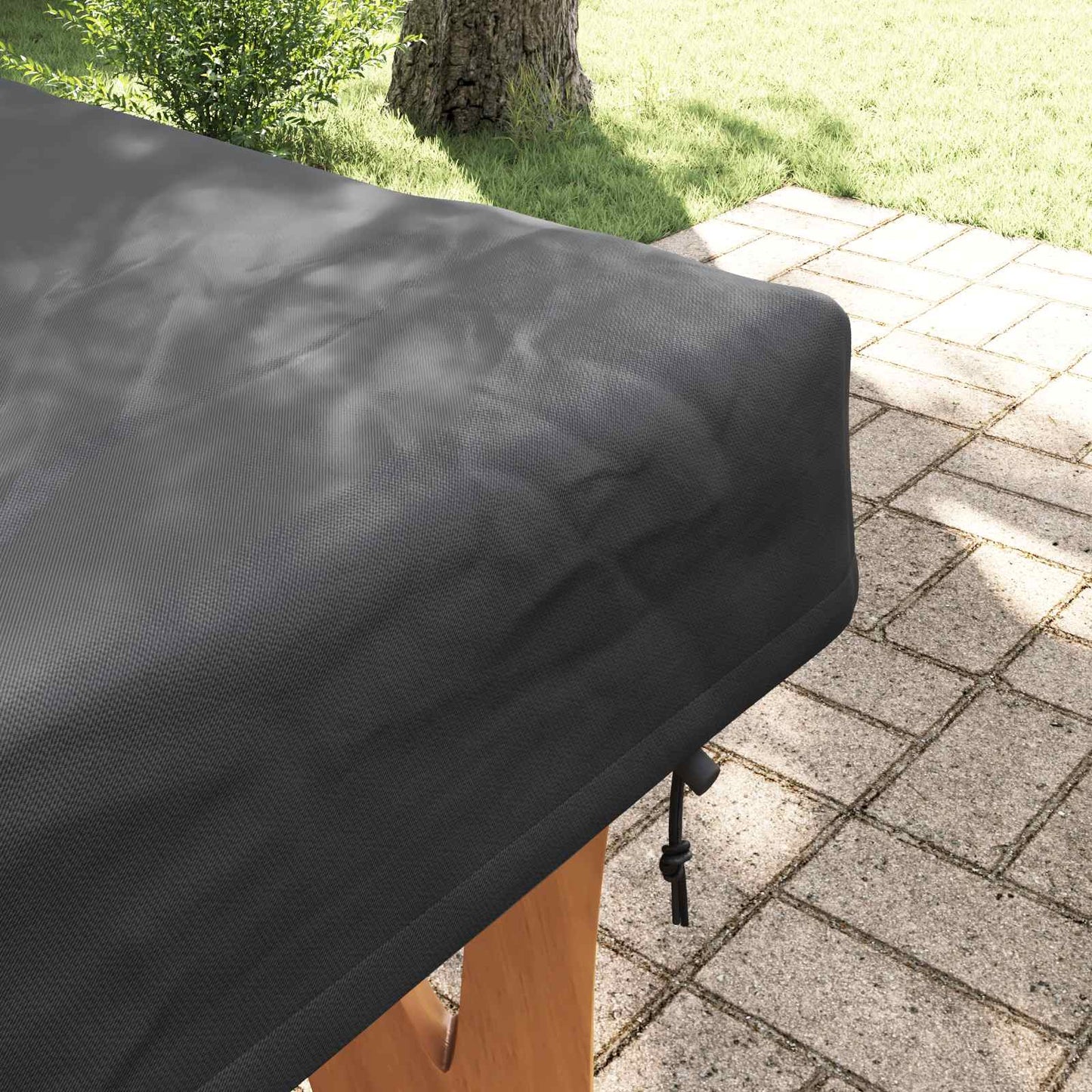 Table Cover Plain Black 162 x 92 x 15 cm Fabric