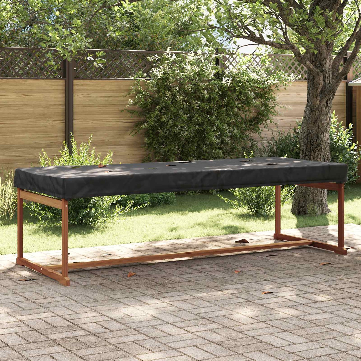 Table Cover Plain Black 242 x 102 x 15 cm Fabric